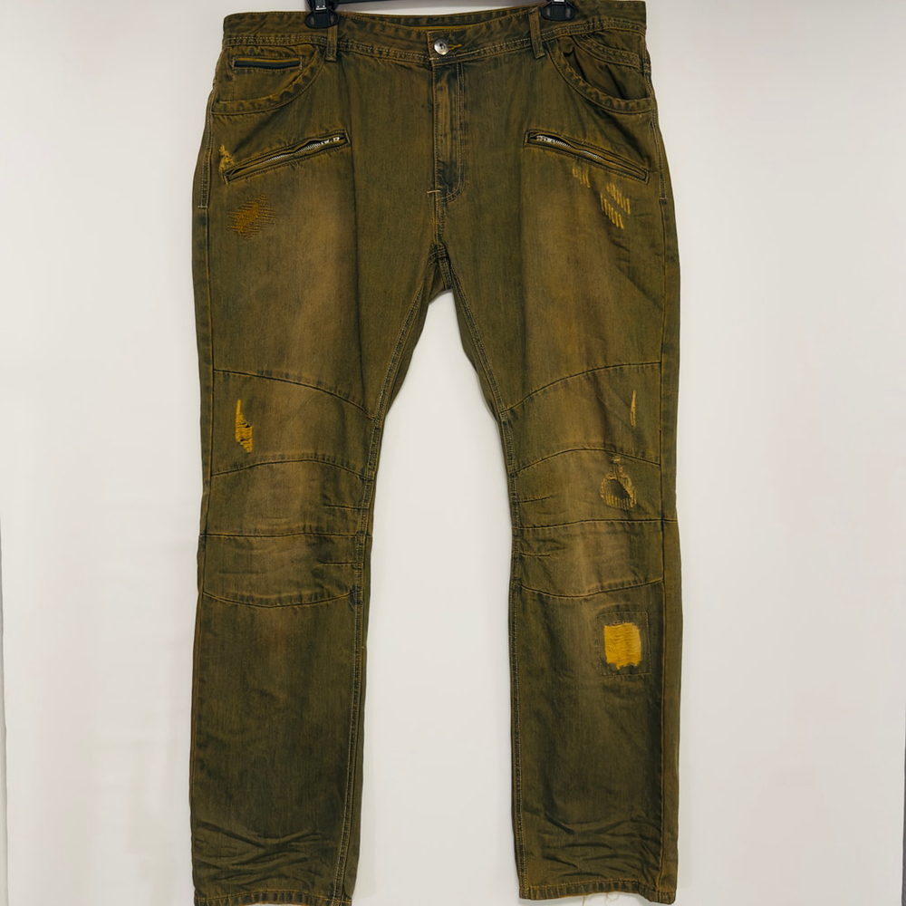 A. TIZIANO Designer Distressed MOTO ROCKER Destroyed Hip Hop BIKER Jeans MENS 44